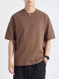Men's Plus Size Casual Short Sleeve T-Shirt - Brown -