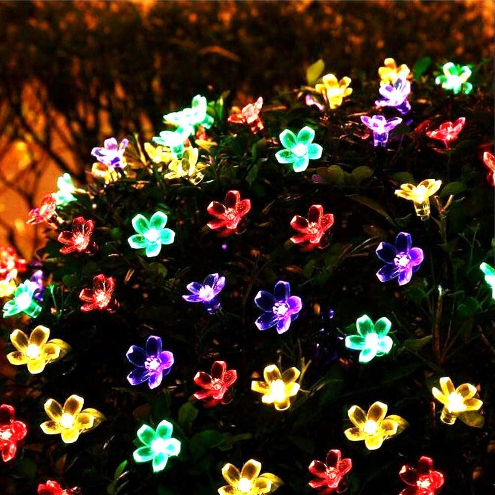 Led Solar Power Sakura Cherry Blossom Light 50led String Lights Decorative