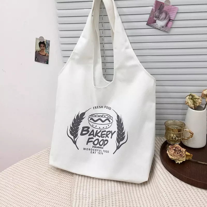 Recycled Cotton Canvas Tote Bag - - tote bag