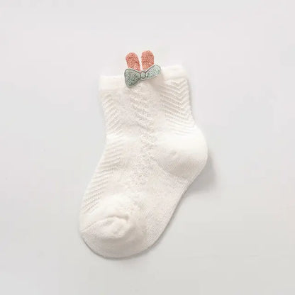 Thin Baby Socks White M 1-2Y 10-12cm