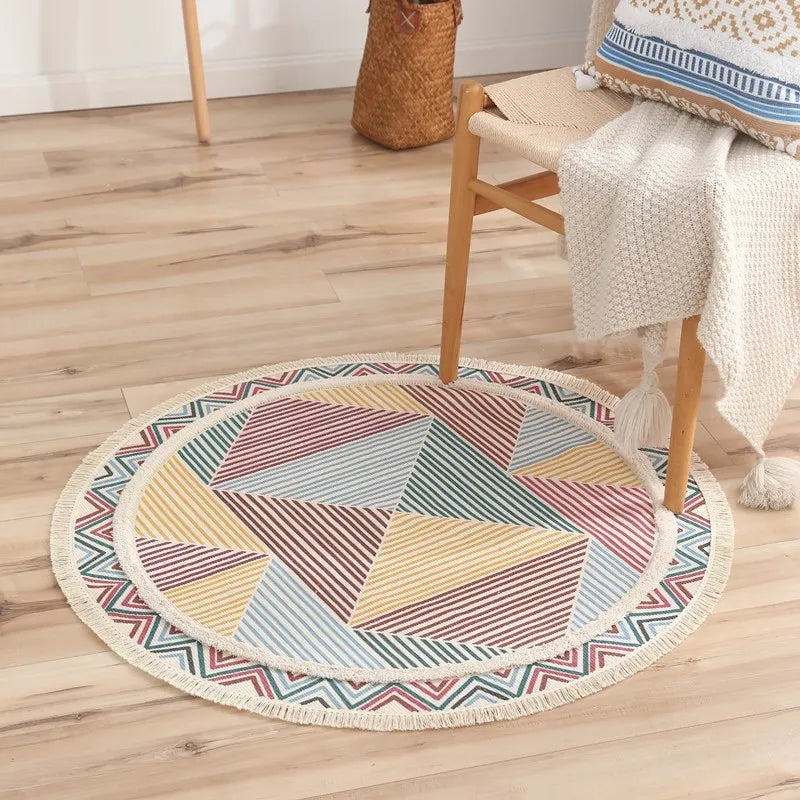 Mandala Round Rugs Custom Tufted Rugs Mat With Tassels