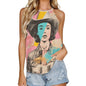 Baha Ranch Turquoise View Retro Pop Western Tank Top - white - Tanks & Camis