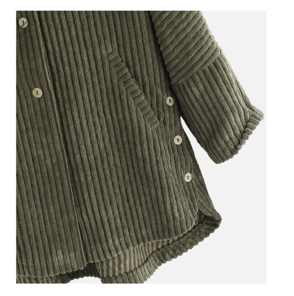 Loose Plus Size Retro Corduroy Coat - - coat