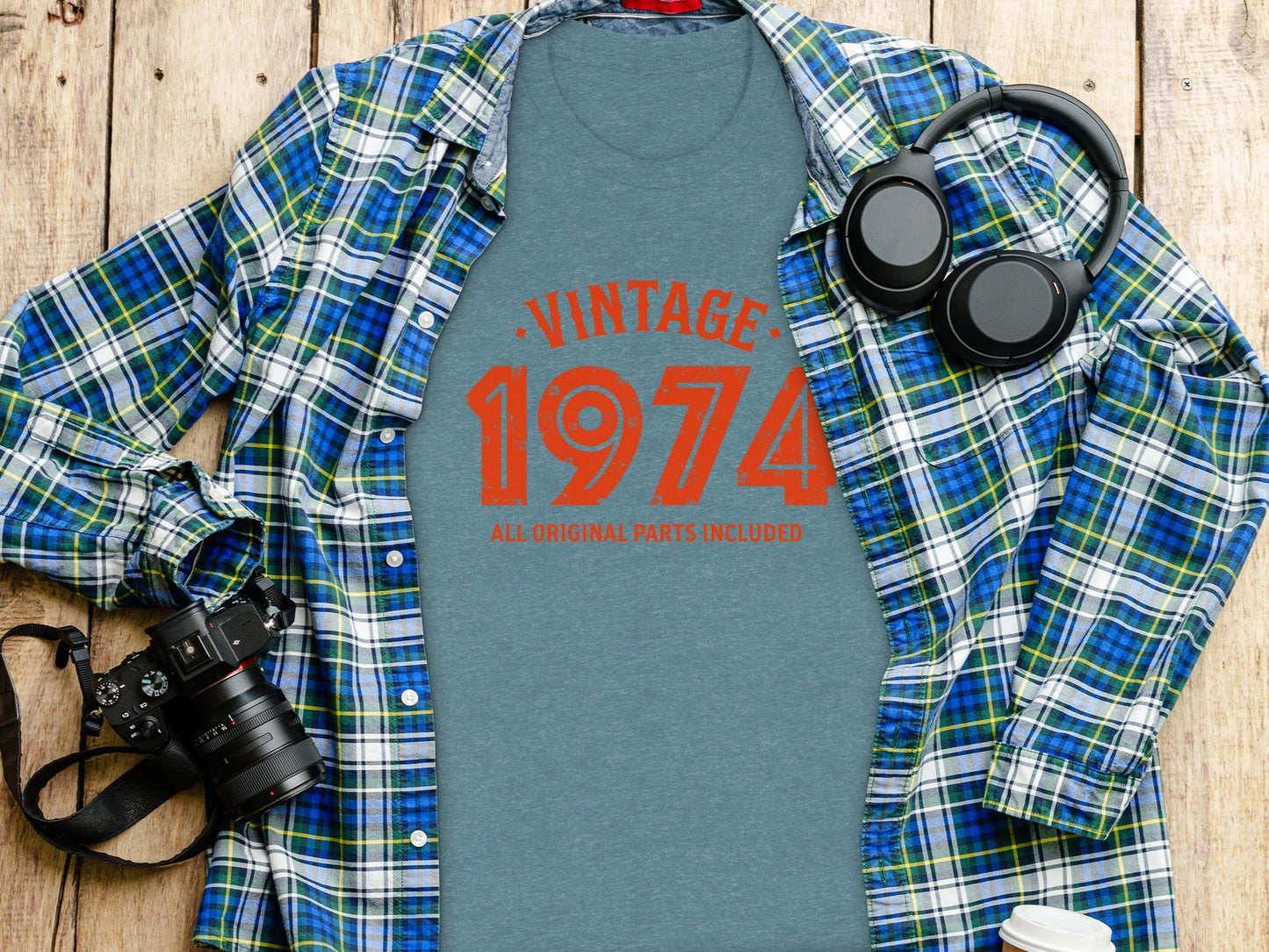 Vintage 1974 All Original Parts Included Birthday T-Shirt- Cloud 16 Clothing Co.- {{Product type}}
