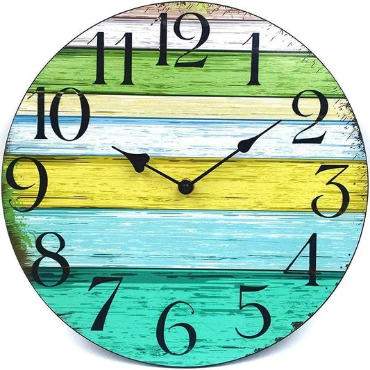 W303L 12 Inch Big Decor Vintage Mdf Wall Clock Wooden