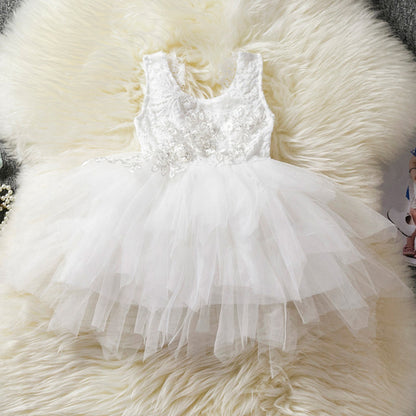 Summer Patchwork Halter Dress for Girls - white 90 - dress