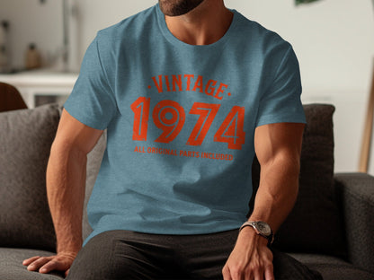 Vintage 1974 All Original Parts Included Birthday T-Shirt- Cloud 16 Clothing Co.- {{Product type}}