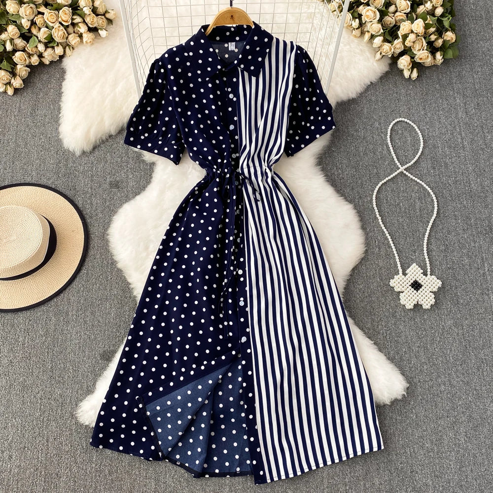 Woman Short Sleeve Shirt Dress