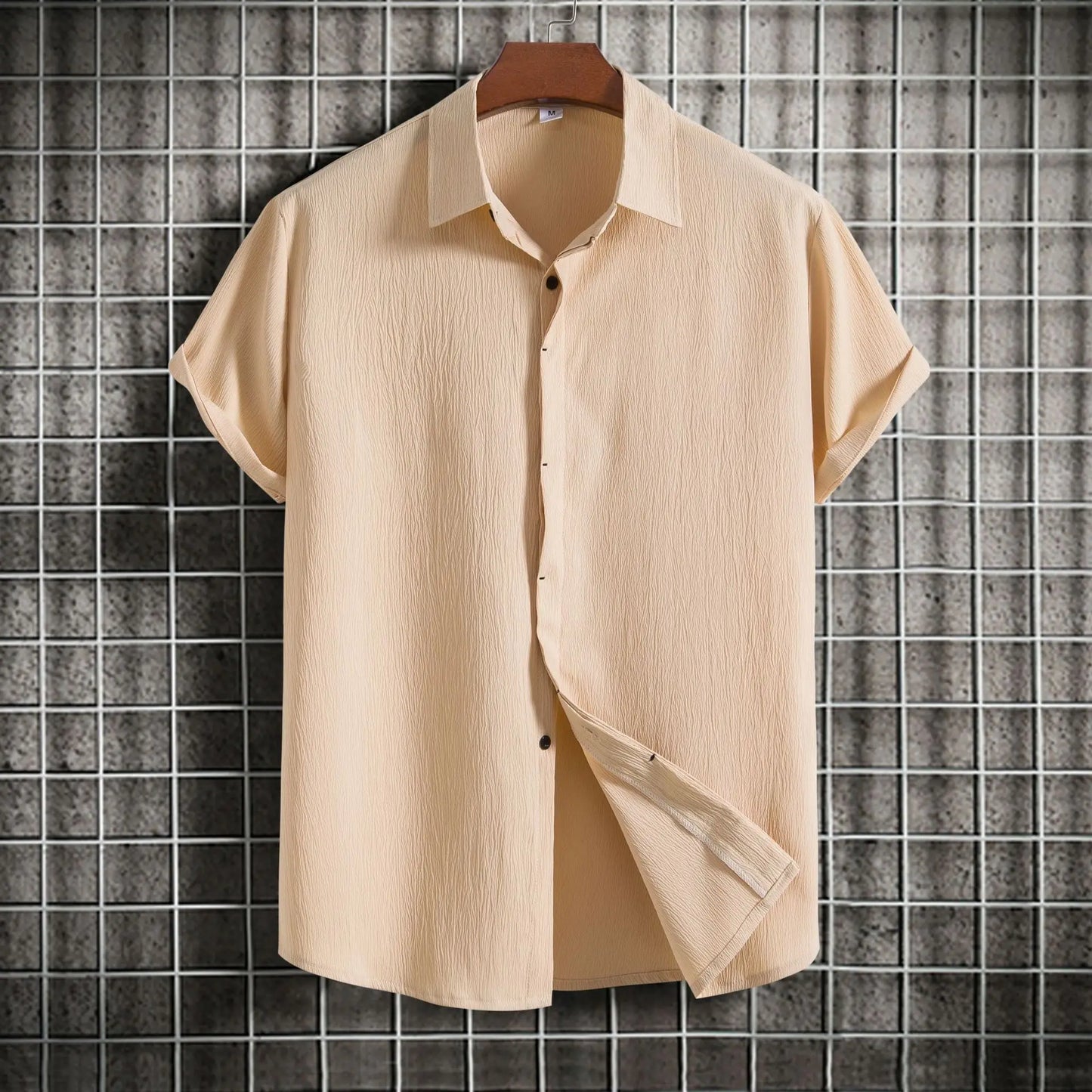 Wholesale Breathable Soft Summer Casual Short Sleeve Button Up Shirt Men