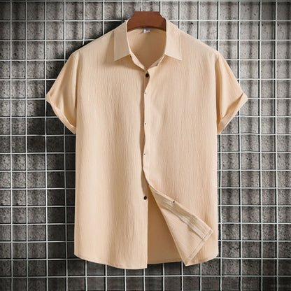 Breathable Soft Summer Casual Short Sleeve Button Up Shirt Men