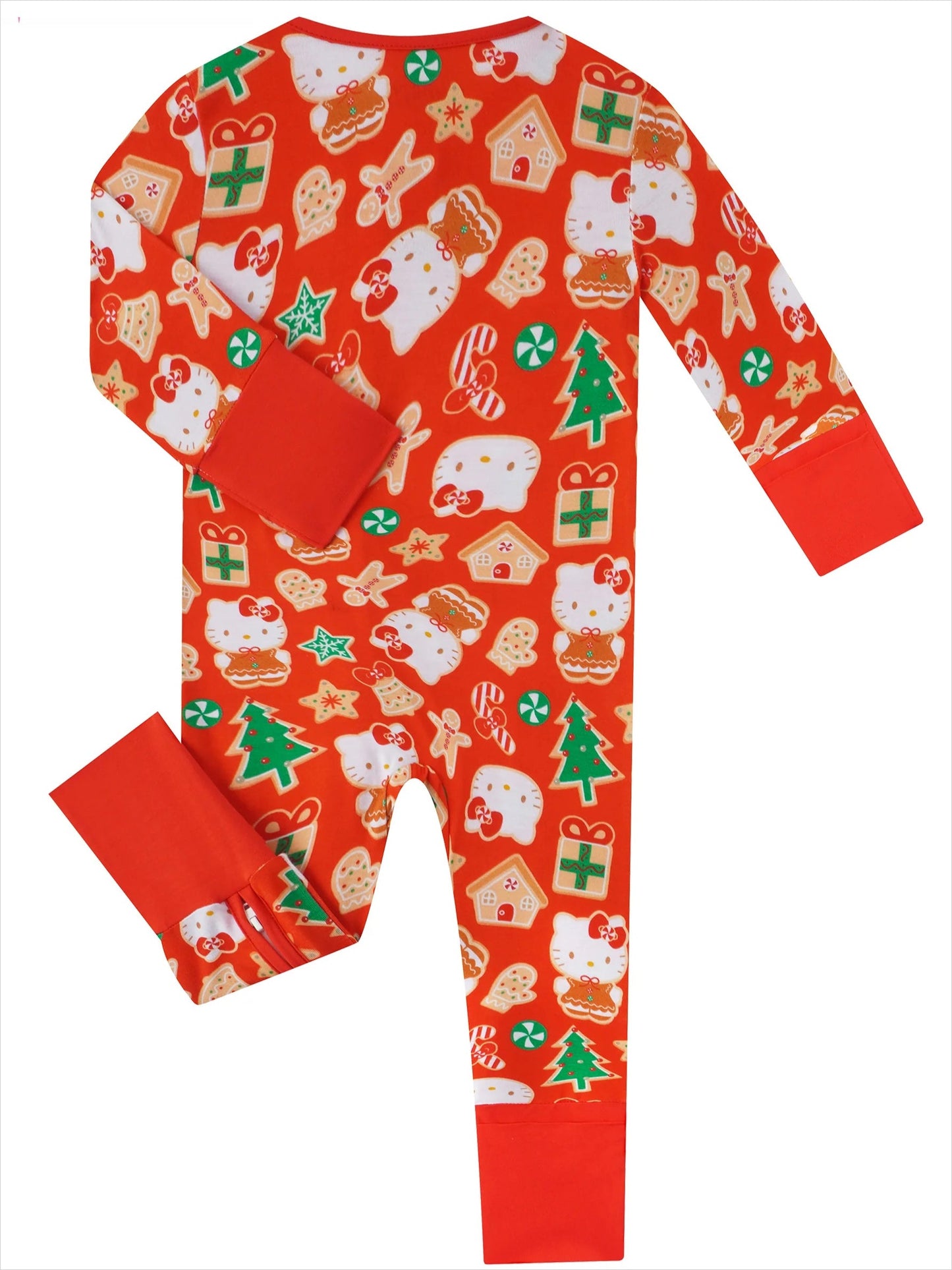 PoshTOT Sanrio Hello Kitty Christmas Bamboo Baby Convertible Zippy Romper - - Zippy Romper