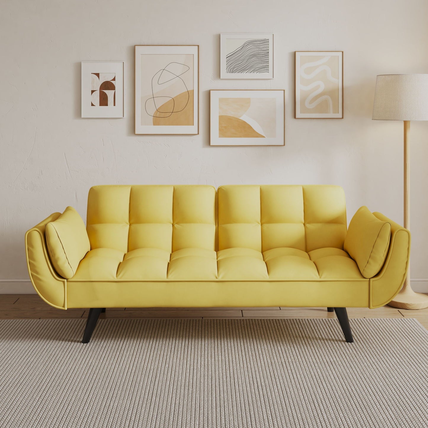Sofa Soft Two Armrests Throw Pillow Pillow Comfortable Fit Apartment Bedroom Small Space- Unique Piece Furniture- {{Product type}}