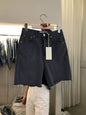 Loose Casual Five-Point Denim Shorts - Black - shorts