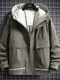 Men's Plus Size Hooded Casual Lightweight Jacket - Army Green -