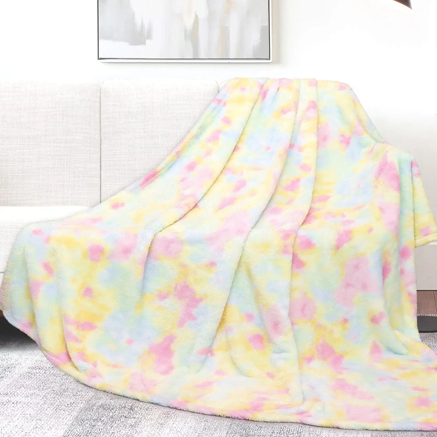 1pc Fleece Throw Blanket Cozy Soft Lightweight Blankets Warm Plush Blanket