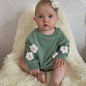 Newborn Cute Onesie Green white