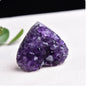 Natural Heart-Shaped Uruguay Amethyst Cluster - 5cm - 6cm - crystal