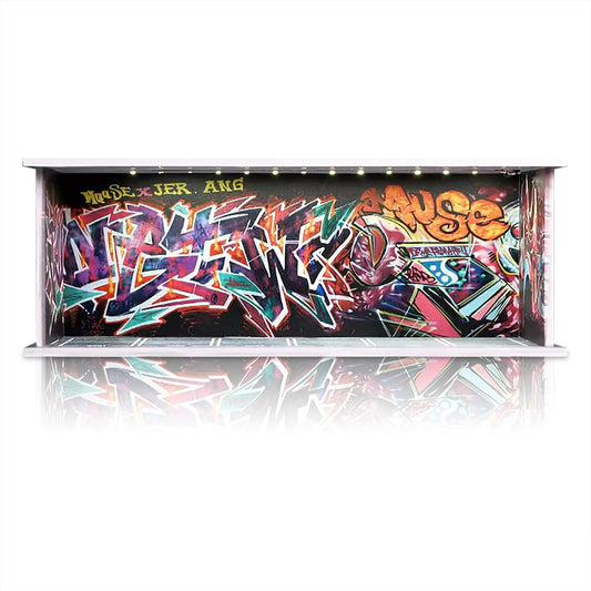 Stackable Graffiti Wall with LED Light Parking Garage for 1/64 Scale Cars - Graffiti-wall - case