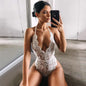 Lace Backless Bodysuit for Women