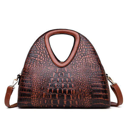 Ladies One Shoulder Embossed Soft Leather Tote Kia Day Design