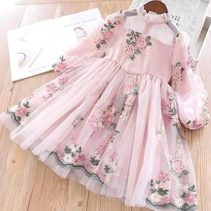 Spring Sequin Girls Dress pink silver 4T (110)