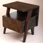 Rum Handcrafted Solid Wood Nightstand - Walnut - Nightstand