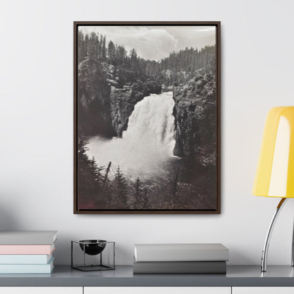 Upper Falls Yellowstone Gallery Canvas Wraps Vertical Frame 18″ x 24″ Premium Gallery Wraps (1.25″) Walnut