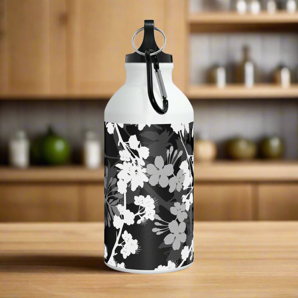 Black and White Blossoms Oregon Sport Bottle