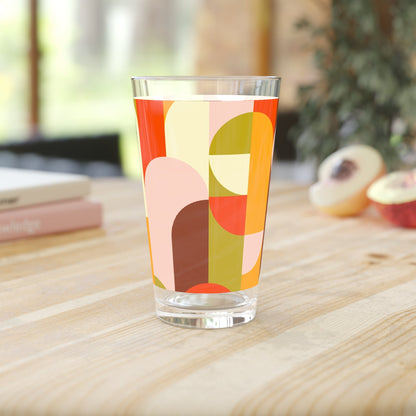 Colorful Modern Geometric Pint Glass - 16oz - Kia Day Design