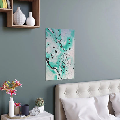 Teal Burst Silk Posters