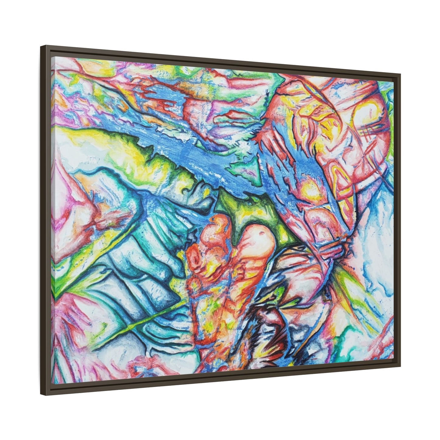 Multi-Color Abstract Framed Canvas Art Print - Kia Day Design