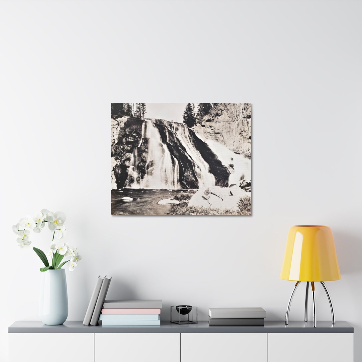 Gibbon Falls Yellowstone Stretched Canvas