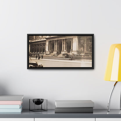 New York Public Library Gallery Canvas Wraps Horizontal Frame 20″ x 10″ Black 1.25"