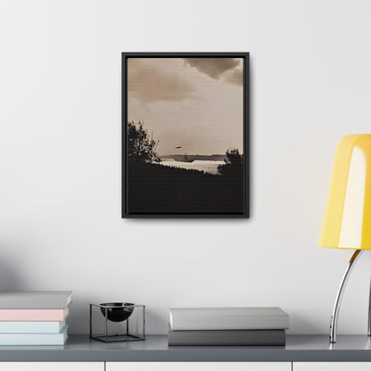 Navy Day New York October 27th 1945 Plane Gallery Canvas Wraps Vertical Frame 12″ x 16″ 1.25" Black