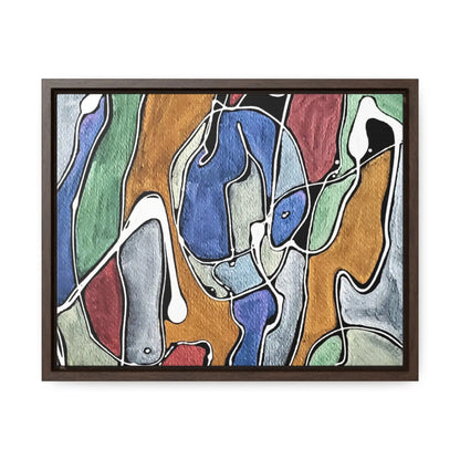 Blue Girl Gallery Canvas Wraps Horizontal Frame 14″ x 11″ Walnut 1.25"