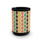 Retro Wave Pattern Black Mug - 15oz - Kia Day Design