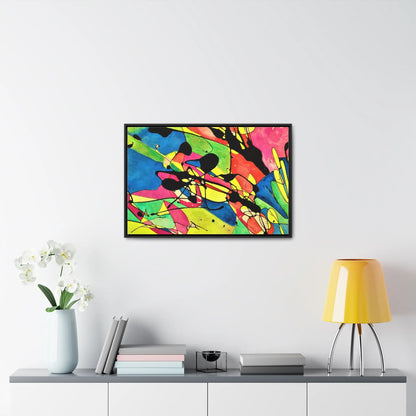 Exploding Earth Gallery Canvas Wraps, Horizontal Frame 30″ x 20″ Black 1.25"