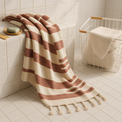100% Cotton | Super-Soft Turkish Bath and Beach Towel - - Home