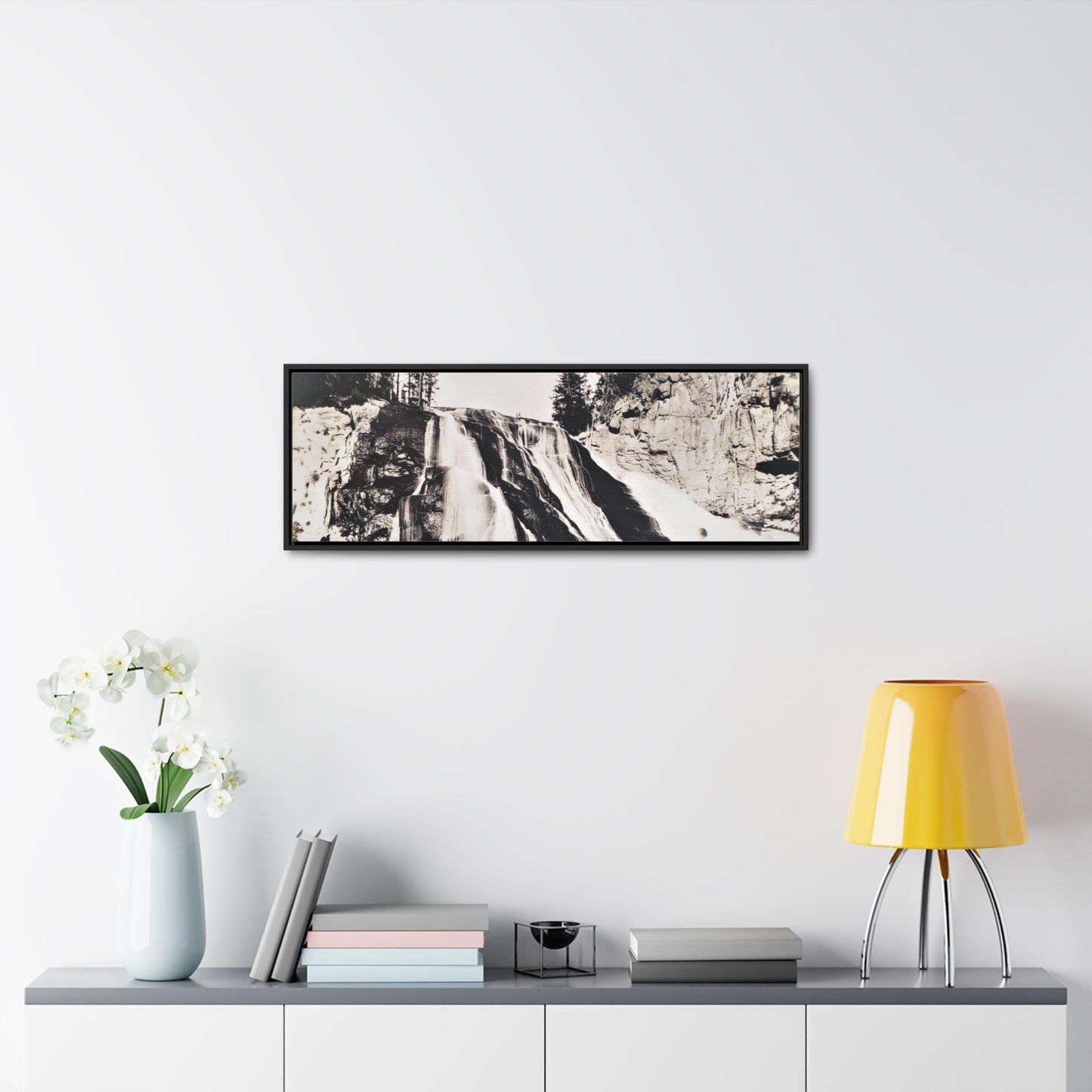 Gibbon Falls Yellowstone Gallery Canvas Wraps, Horizontal Frame