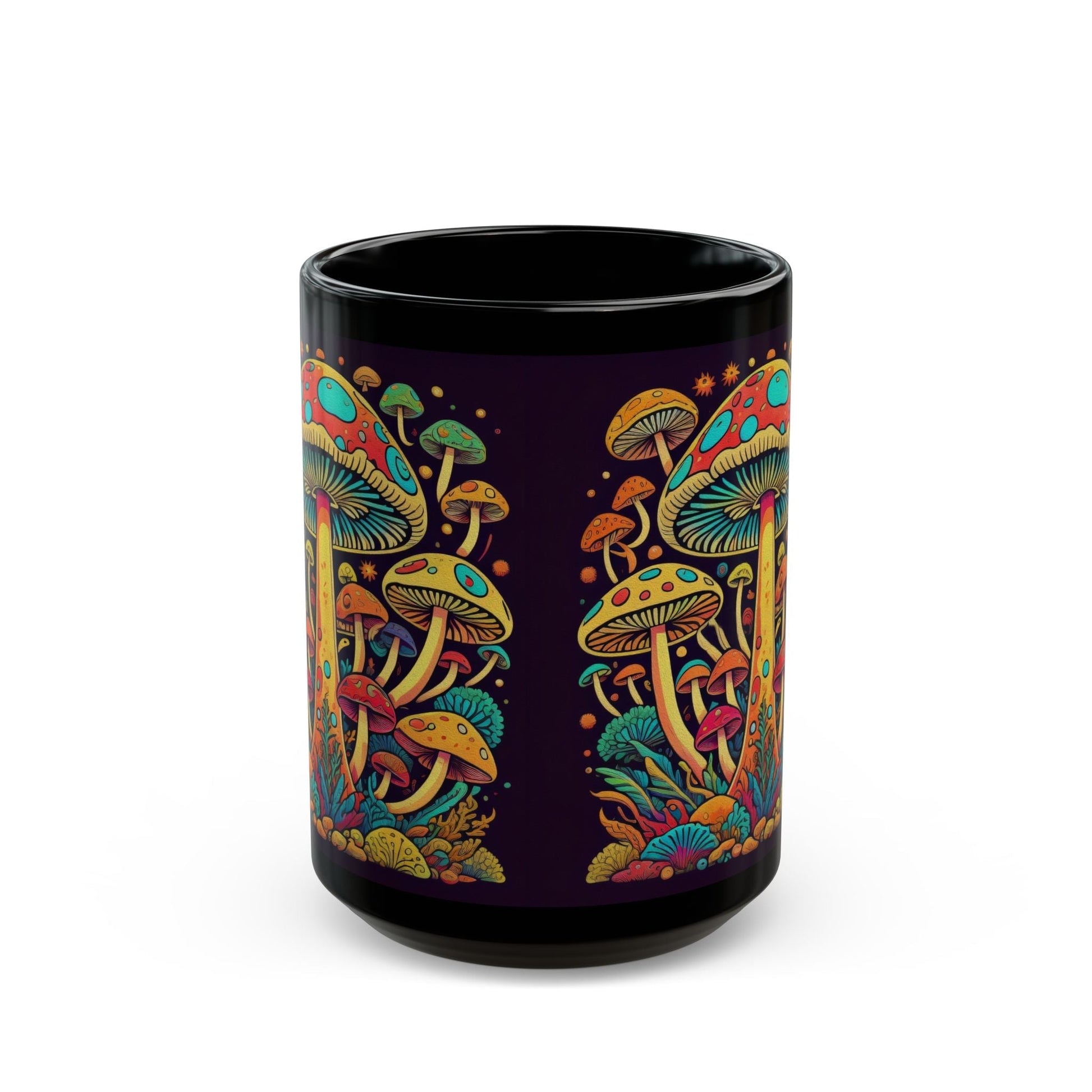 Black Mushroom Mug 11oz & 15oz Mug - - Mug