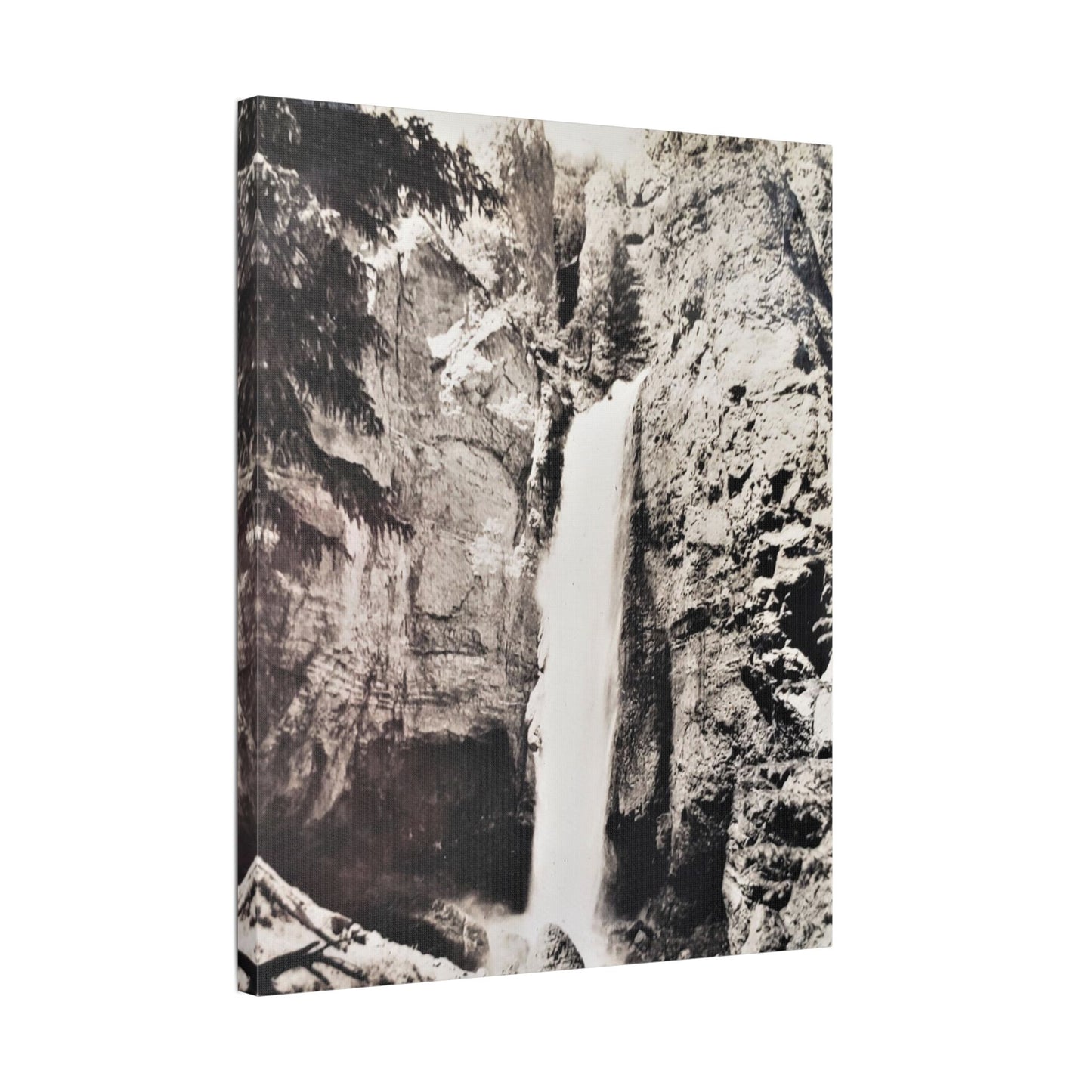 Tower Falls Yellowstone Satin Canvas, Stretched