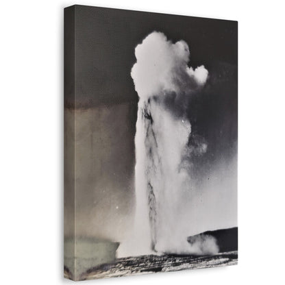 Old Faithful Geyser Yellowstone Stretched Canvas
