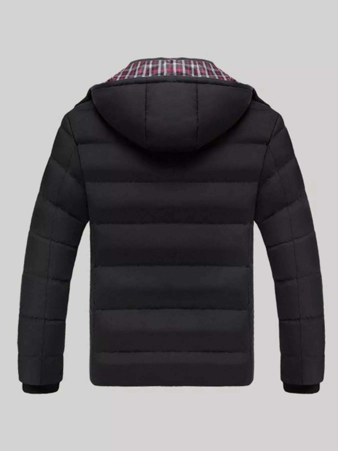 Men's Plus Size Warm Padded Hooded Puffer Jacket - -
