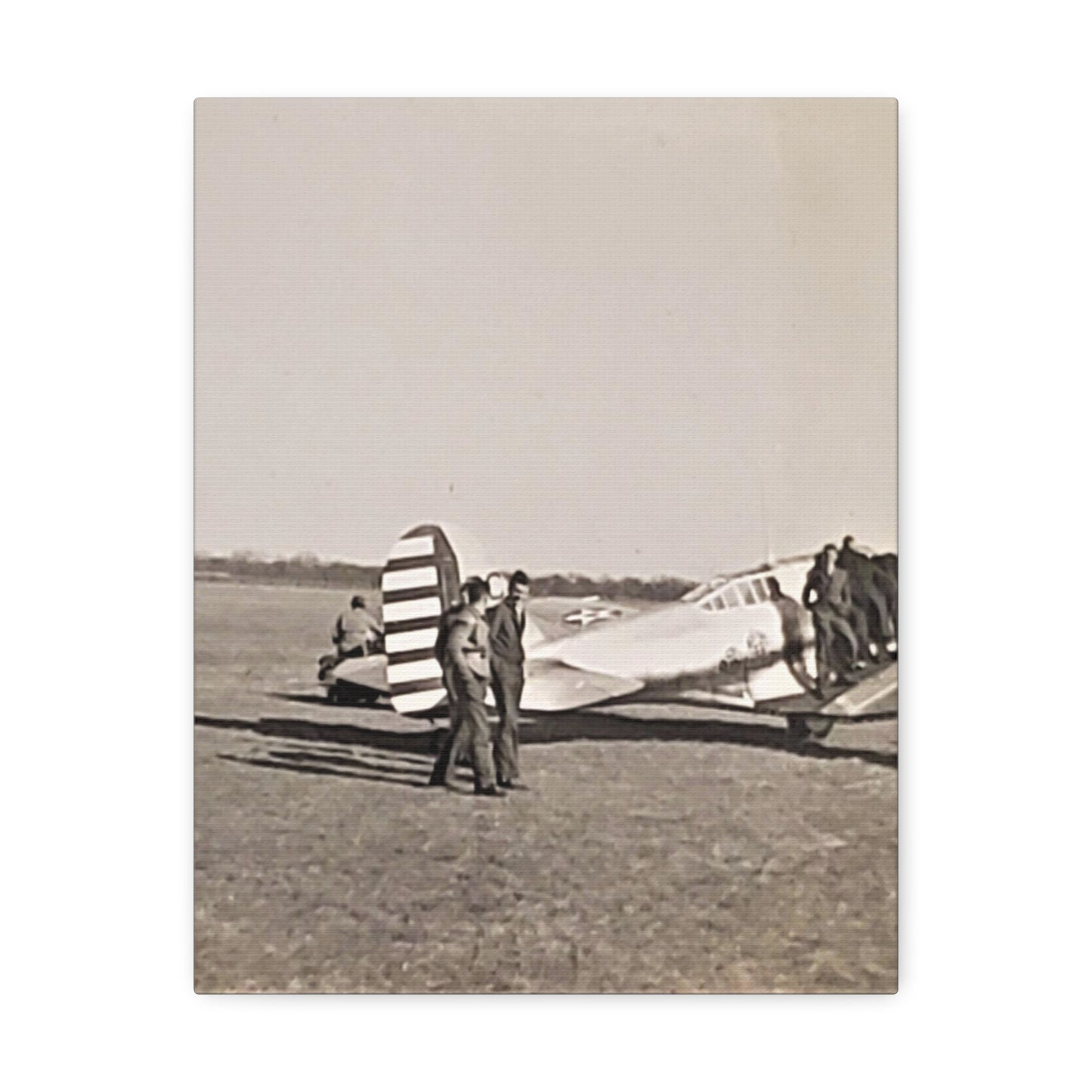 Army Pursuit Plane Ames Airport 1939 Stretched Canvas