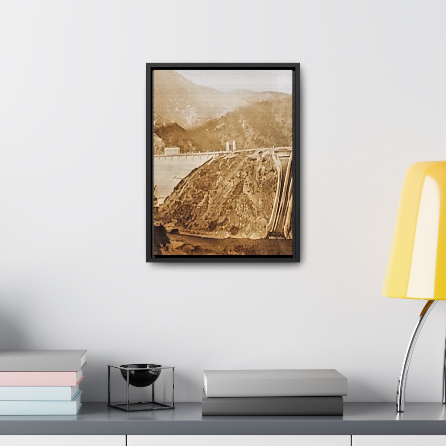 Back View Morris Dam Spillway Gallery Canvas Wraps, Vertical Frame