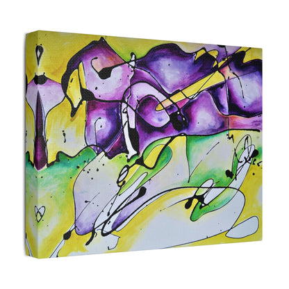 Purple Mountains Satin Canvas Stretched