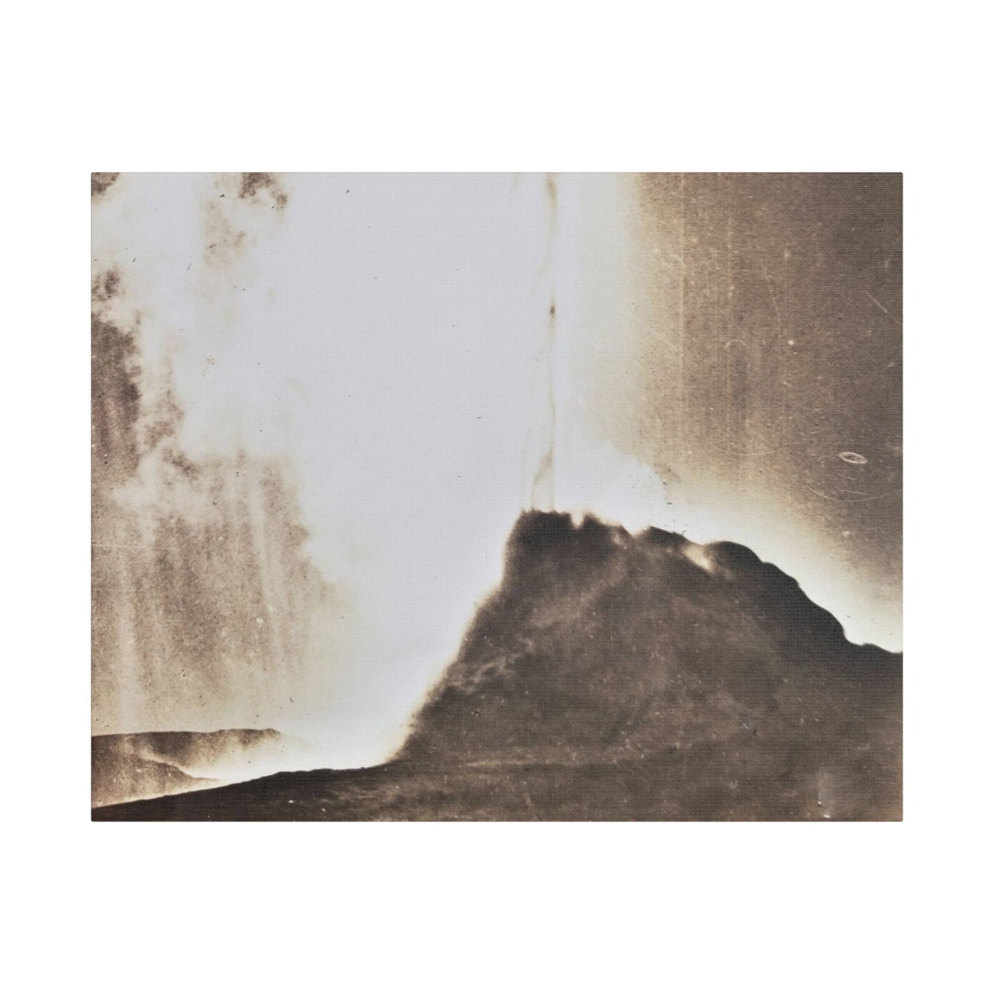 White Dome Geyser Yellowstone Satin Canvas Stretched