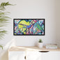 Alien Abstract Colorful Framed Canvas Art - Kia Day Design