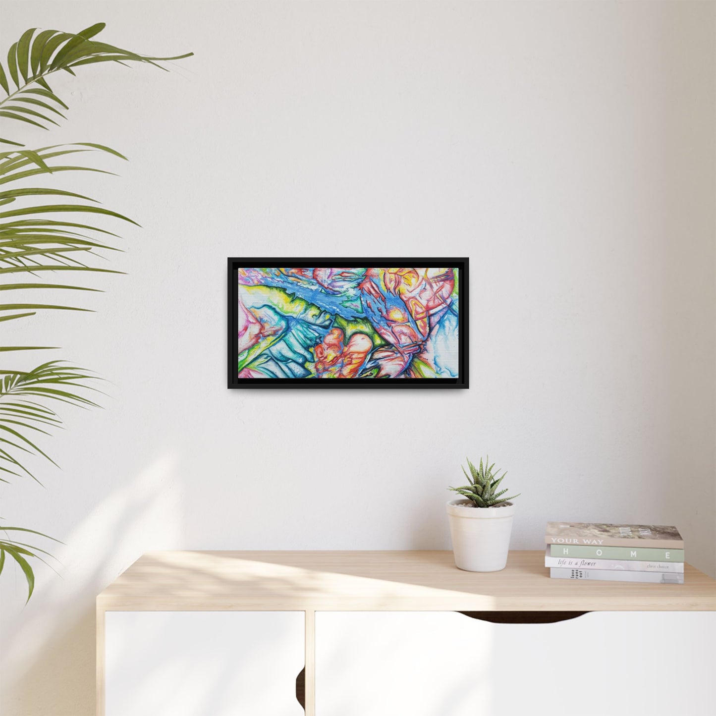 Multi-Color Abstract Framed Canvas Art Print - Kia Day Design