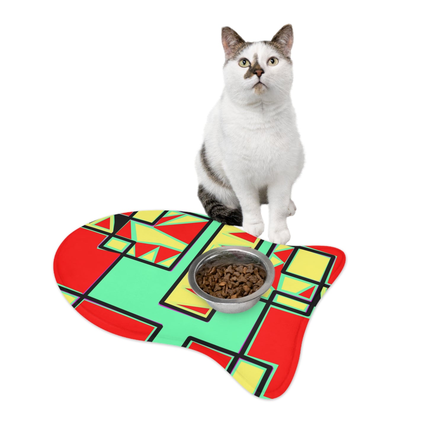 Teeth In Red Pet Feeding Mats